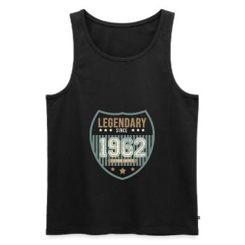 anniversaire 1962 legendaire 60 ans - Débardeur bio Premium Homme - noir - Devant - Michal (187cm)