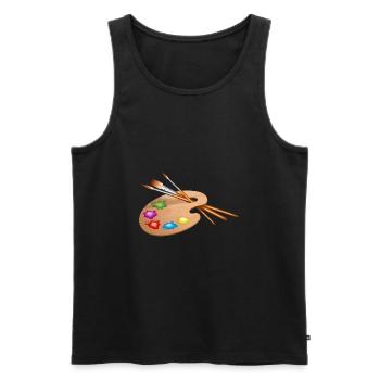 maler painter pinsel paint farbe artist color colo - Männer Premium Bio Tank Top - Schwarz - Vorne - Michal (187cm)