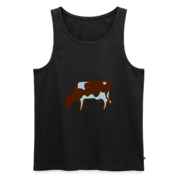 Cow Gift Idea Farmer Farm Animal Grazing - Men's Premium Organic Tank Top - black - Front - AI Model Male 178 light (178cm)