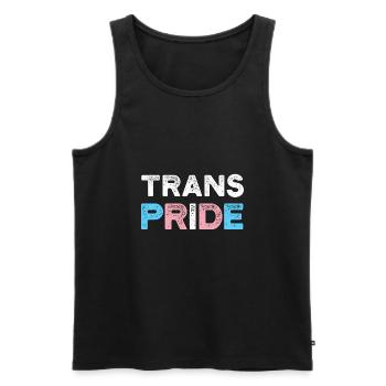 Trans Pride - Transsexual Transgender CSD Trans - Men's Premium Organic Tank Top - black - Front - AI Model Male 178 light (178cm)
