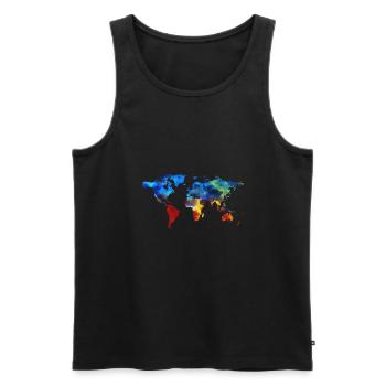 T-shirt Colorfull World - Débardeur bio Premium Homme - noir - Devant - AI Model Male 178 light (178cm)