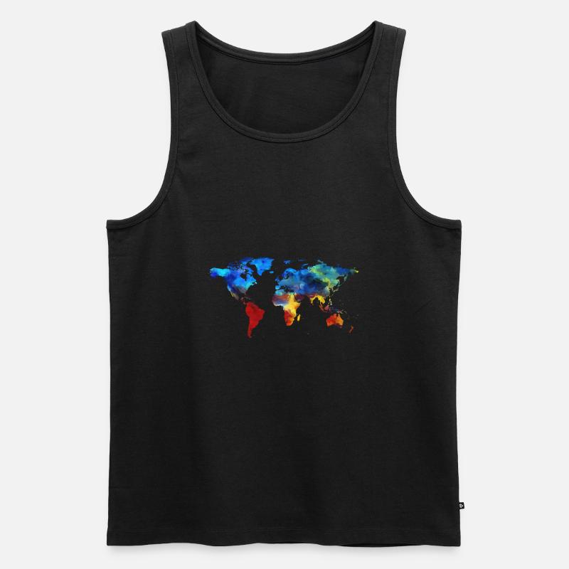 colorful earth - Männer Premium Bio Tank Top - Schwarz