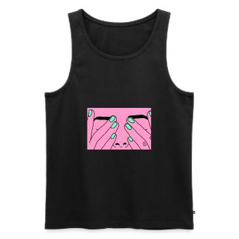 Face rose - Men's Premium Organic Tank Top - black - Front - Michal (187cm)