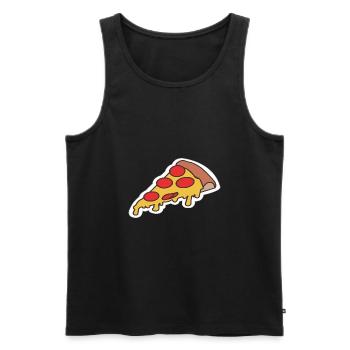 Pizza pizza - Débardeur bio Premium Homme - noir - Devant - AI Model Male 178 light (178cm)
