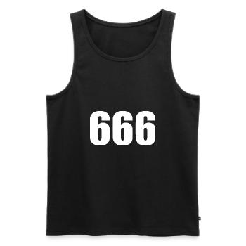 666 - die Zahl des Tieres - Männer Premium Bio Tank Top - Schwarz - Vorne - AI Model Male 178 light (178cm)