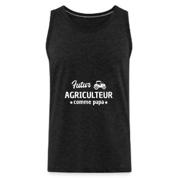 futur agriculteur comme papa / humour enfant - Débardeur bio Premium Homme - charbon - Devant - Alexander (188cm)
