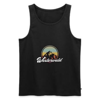 Westerwald vintage retro Berg Motiv - Männer Premium Bio Tank Top - Schwarz - Vorne - Michal (187cm)