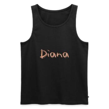 Name lettering Diana - Men's Premium Organic Tank Top - black - Front - AI Model Male 178 light (178cm)