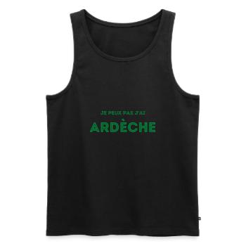 Je peux pas j'ai Ardèche - Débardeur bio Premium Homme - noir - Devant - Michal (187cm)
