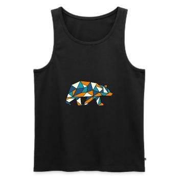 Bear Grizzly Polar Bear Geometry - Men's Premium Organic Tank Top - black - Front - Michal (187cm)