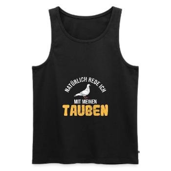 Taube Tauben Vogel - Männer Premium Bio Tank Top - Schwarz - Vorne - Michal (187cm)