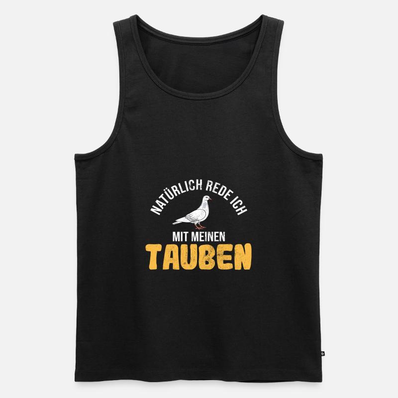 Taube Tauben Vogel - Männer Premium Bio Tank Top - Schwarz