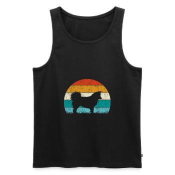 Islandhund Vintage Retro - Männer Premium Bio Tank Top - Schwarz - Vorne - Michal (187cm)