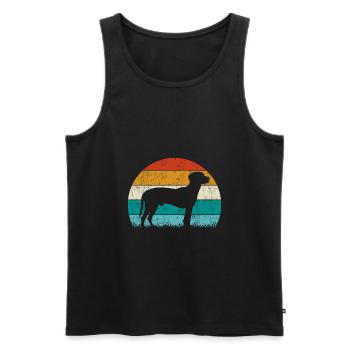 BGS Dog Retro Vintage - Men's Premium Organic Tank Top - black - Front - Michal (187cm)