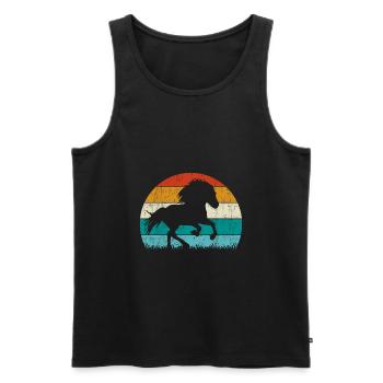 Islandpferd Tölt Retro Vintage - Débardeur bio Premium Homme - noir - Devant - Michal (187cm)