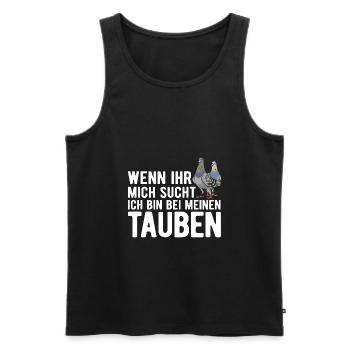 Taube Tauben Vogel - Männer Premium Bio Tank Top - Schwarz - Vorne - Michal (187cm)