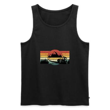 Mountain Tractor MTT Funny Farmer Gift - Men's Premium Organic Tank Top - black - Front - AI Model Male 178 light (178cm)