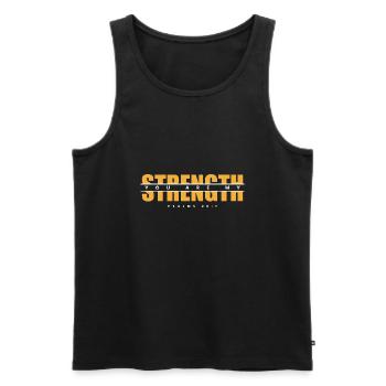 Du bist meine Stärke - Christian Clothing - Männer Premium Bio Tank Top - Schwarz - Vorne - AI Model Male 178 light (178cm)