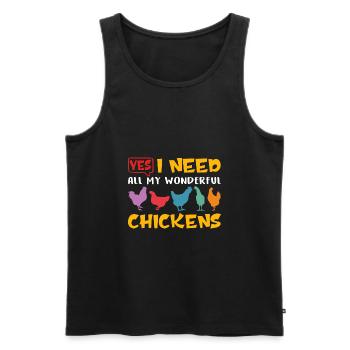 I need my chickens. Chicken silhouettes - Men's Premium Organic Tank Top - black - Front - AI Model Male 178 light (178cm)