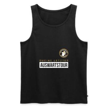 Letzte Auswärtstour Junggesellenabschied JGA - Männer Premium Bio Tank Top - Schwarz - Vorne - Michal (187cm)