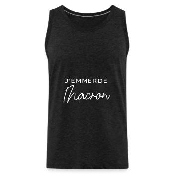 J'emm*rde Macron (blanc) - Débardeur bio Premium Homme - charbon - Devant - Alexander (188cm)