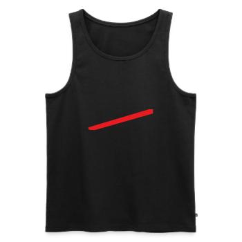 Ligne rouge du panneau de la ville - Débardeur bio Premium Homme - noir - Devant - AI Model Male 178 light (178cm)