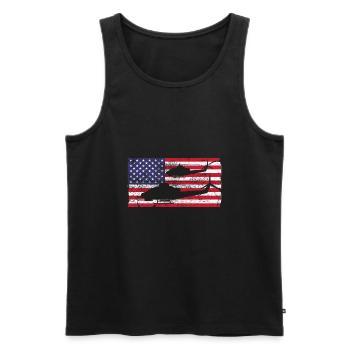 usa helicopter flag Design - Männer Premium Bio Tank Top - Schwarz - Vorne - Michal (187cm)