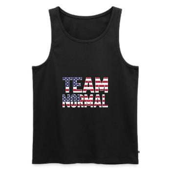 Team Normal - Men's Premium Organic Tank Top - black - Front - AI Model Male 178 light (178cm)