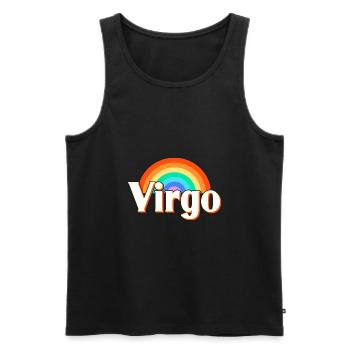 Signe du zodiaque Vierge - Débardeur bio Premium Homme - noir - Devant - AI Model Male 178 light (178cm)