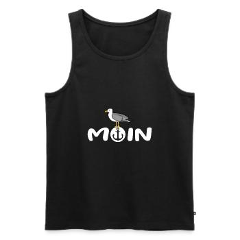 Moin mit Möwe - Männer Premium Bio Tank Top - Schwarz - Vorne - Michal (187cm)