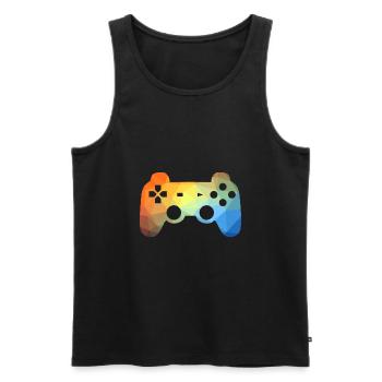 Colorful gaming controller - Men's Premium Organic Tank Top - black - Front - AI Model Male 178 light (178cm)