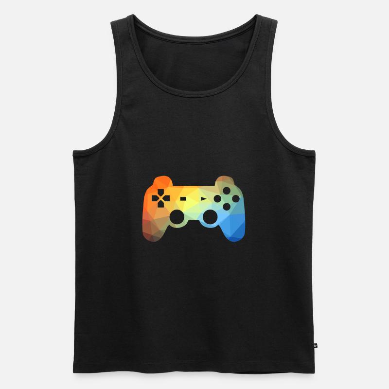 Bunter Gaming Controller - Männer Premium Bio Tank Top - Schwarz