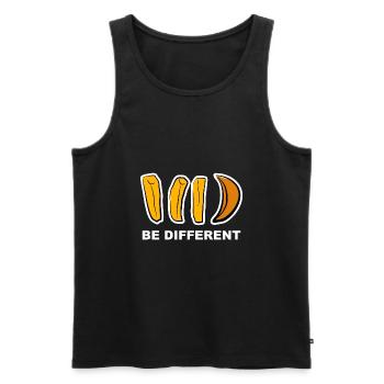 Différent, différent, geek, frites, cadeau, - Débardeur bio Premium Homme - noir - Devant - AI Model Male 178 light (178cm)