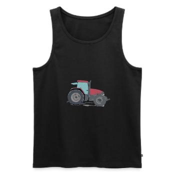 Traktor rot Landwirtschaft - Männer Premium Bio Tank Top - Schwarz - Vorne - AI Model Male 178 light (178cm)
