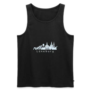 Lüneburg Skyline - Débardeur bio Premium Homme - noir - Devant - Michal (187cm)
