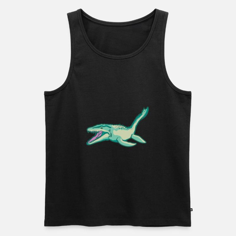 Plesiosaurus Dinosaurier Dino Urzeit Geschenkidee - Männer Premium Bio Tank Top - Schwarz