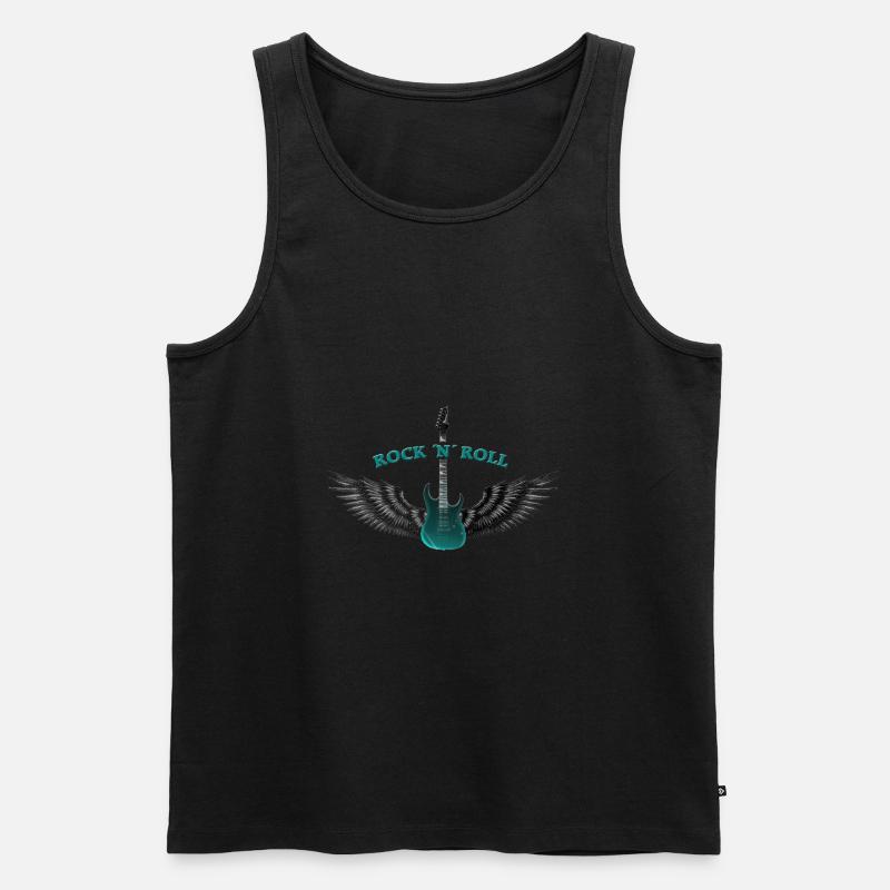 ROCK N ROLL - Männer Premium Bio Tank Top - Schwarz