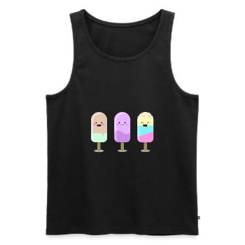 Kawaii Ice Cream - Men's Premium Organic Tank Top - black - Front - Michal (187cm)
