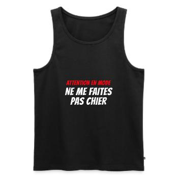 attention en mode ne me faites pas chier - Débardeur bio Premium Homme - noir - Devant - Michal (187cm)