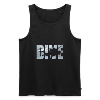 Dive Scuba Diving Shark Diving Shark diving - Men's Premium Organic Tank Top - black - Front - AI Model Male 178 light (178cm)