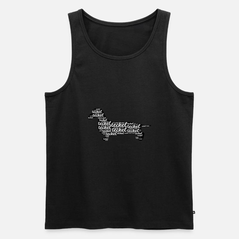 Teckel Dachshund Silhouette - Männer Premium Bio Tank Top - Schwarz