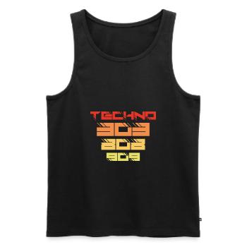 Techno 303 808 909 Synthesizer Musician Gift - Men's Premium Organic Tank Top - black - Front - AI Model Male 178 light (178cm)