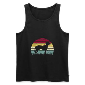 BGS Hund Retro Vintage - Männer Premium Bio Tank Top - Schwarz - Vorne - Michal (187cm)