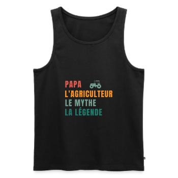 CADEAU PAPA AGRICULTEUR HUMOUR - Débardeur bio Premium Homme - noir - Devant - Michal (187cm)