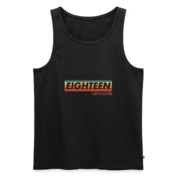 18. Geburtstag 18 Jahre Eighteen Retro Geschenk - Männer Premium Bio Tank Top - Schwarz - Vorne - Michal (187cm)