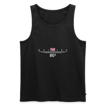 british80s - Men's Premium Organic Tank Top - black - Front - Michal (187cm)