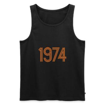 1974 Disco - Men's Premium Organic Tank Top - black - Front - Michal (187cm)
