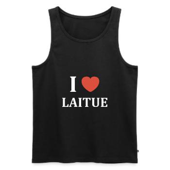 i love laitue - Débardeur bio Premium Homme - noir - Devant - Michal (187cm)