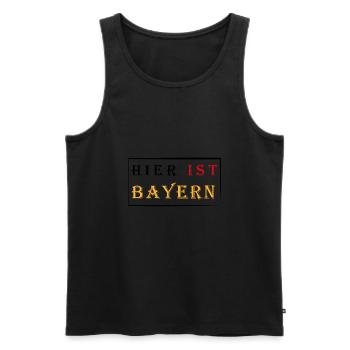BAYERN - Männer Premium Bio Tank Top - Schwarz - Vorne - AI Model Male 178 light (178cm)