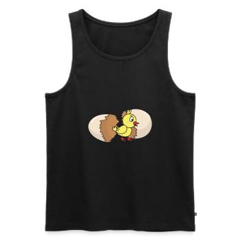 Poulet volaille poulets de poule oeuf oeuf de pâques oeuf de pâques - Débardeur bio Premium Homme - noir - Devant - AI Model Male 178 light (178cm)